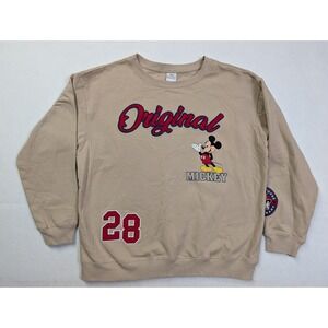 Disney Kids Pullover Sweatshirt XL 16 / 18 Mickey Mouse Original 28 Tan